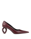 Jw Anderson Woman Pumps Burgundy Size 11 Lambskin In Red