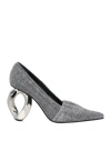 Jw Anderson Woman Pumps Silver Size 8 Textile Fibers In Silver
