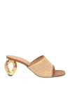 Jw Anderson Raffia Chain-heel Mule Sandals In Beige