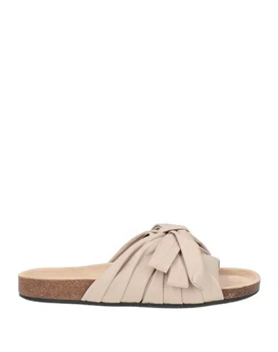 Jw Anderson Woman Sandals Beige Size 8 Lambskin In Neutral