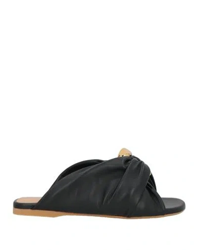 JW ANDERSON JW ANDERSON WOMAN SANDALS BLACK SIZE 7 LEATHER