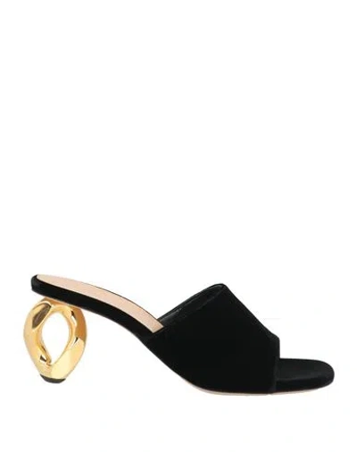 Jw Anderson Woman Sandals Black Size 11 Textile Fibers