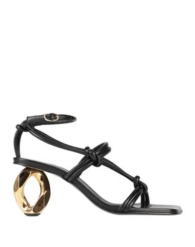 JW ANDERSON JW ANDERSON WOMAN SANDALS BLACK SIZE 8 LEATHER