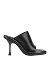 Jw Anderson Woman Sandals Black Size 10 Soft Leather In Black