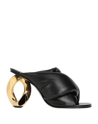 JW ANDERSON JW ANDERSON WOMAN SANDALS BLACK SIZE 8 LEATHER