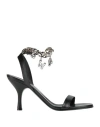 Jw Anderson Black Charms Sandals In Black