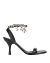 Jw Anderson Black Charms Sandals In Black
