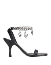 Jw Anderson Black Charms Sandals In Black