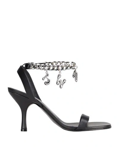 JW ANDERSON JW ANDERSON WOMAN SANDALS BLACK SIZE 8 LEATHER