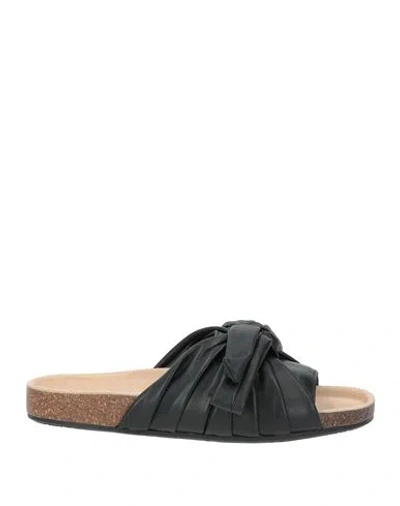 Jw Anderson Woman Sandals Black Size 9 Lambskin