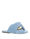 Jw Anderson Twist Chain Denim Slide Sandals In Blue
