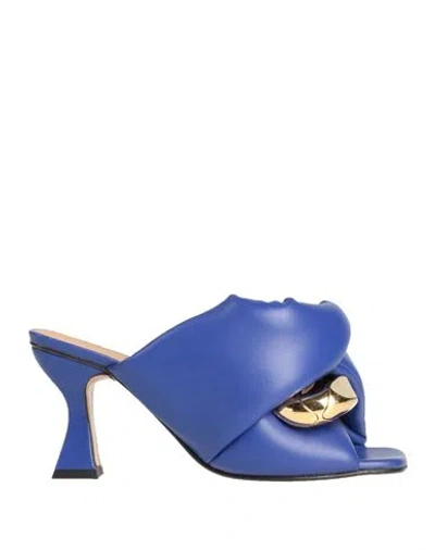 Jw Anderson Woman Sandals Bright Blue Size 8 Soft Leather