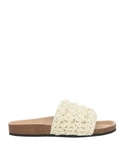 Jw Anderson Woman Sandals Cream Size 8 Textile Fibers