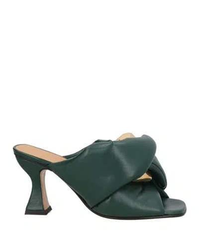 Jw Anderson Woman Sandals Dark Green Size 5.5 Synthetic Material