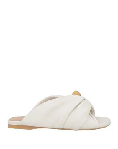 Jw Anderson Woman Sandals Ivory Size 8 Leather In White