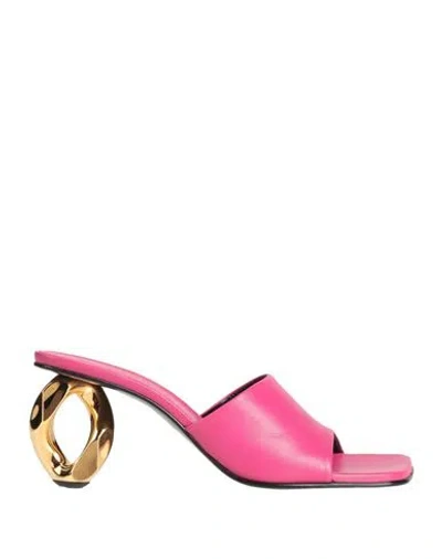 Jw Anderson Woman Sandals Magenta Size 8 Soft Leather