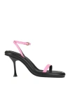 Jw Anderson Woman Sandals Pink Size 8 Leather In Pink