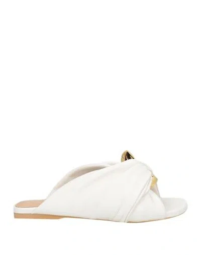 JW ANDERSON JW ANDERSON WOMAN SANDALS WHITE SIZE 7 LAMBSKIN