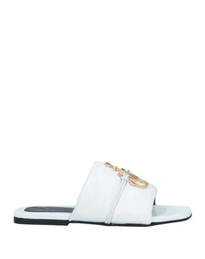 Jw Anderson Woman Sandals White Size 7.5 Lambskin
