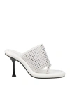 Jw Anderson Woman Sandals Beige Size 9 Leather In White