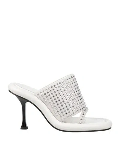 JW ANDERSON JW ANDERSON WOMAN SANDALS WHITE SIZE 8 LEATHER