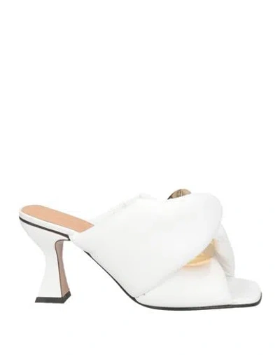 Jw Anderson Woman Sandals White Size 7 Soft Leather