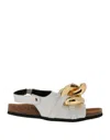 Jw Anderson Woman Sandals White Size 11 Calfskin In White