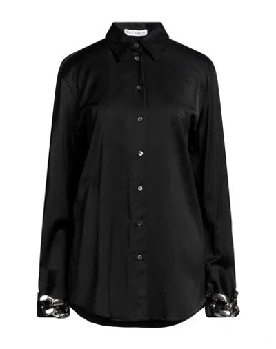 Jw Anderson Woman Shirt Black Size 8 Viscose, Virgin Wool, Elastane