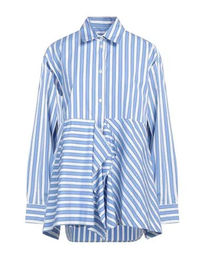 JW ANDERSON JW ANDERSON WOMAN SHIRT BLUE SIZE 6 COTTON