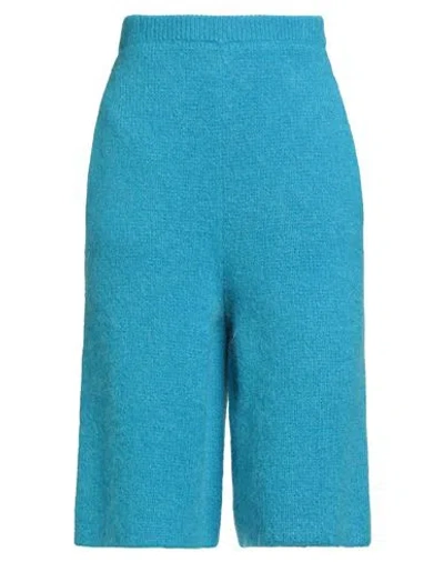Jw Anderson Woman Shorts & Bermuda Shorts Azure Size S Acrylic, Polyamide, Mohair Wool, Wool