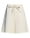 Jw Anderson Woman Shorts & Bermuda Shorts Ivory Size M Cotton, Linen In White