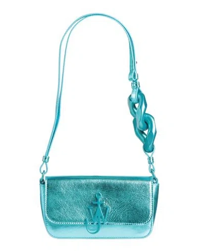 Jw Anderson Woman Shoulder Bag Turquoise Size - Leather In Blue