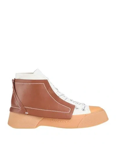 Jw Anderson Woman Sneakers Brown Size 8 Textile Fibers