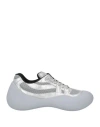 Jw Anderson Woman Sneakers Grey Size 10 Calfskin, Textile Fibers