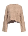 Jw Anderson Woman Sweater Beige Size Xs Merino Wool, Acrylic