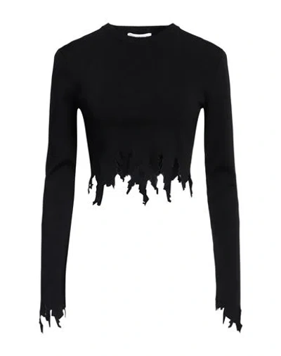 Jw Anderson Woman Sweater Black Size S Viscose, Polyamide