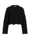 Jw Anderson Fringed-hem Cropped Jumper In Navy Blue
