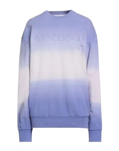 Jw Anderson Woman Sweatshirt Lilac Size L Organic Cotton In Blue