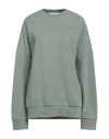 Jw Anderson Woman Sweatshirt Sage Green Size Xs Cotton, Elastane In Sage Green
