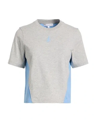 Jw Anderson Woman T-shirt Grey Size M Cotton In Gray