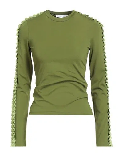 Jw Anderson Woman T-shirt Military Green Size Xs Polyamide, Polyester, Elastane