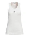Jw Anderson Crew Neck Ribbed Sleeveless Top Straight Hem In White