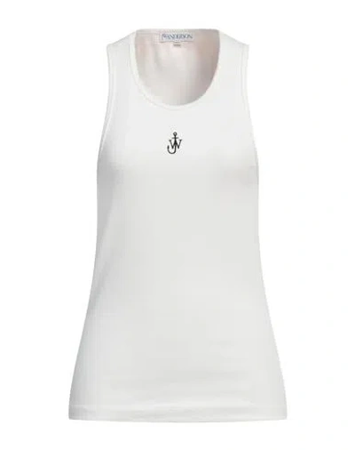 JW ANDERSON JW ANDERSON WOMAN TANK TOP WHITE SIZE L COTTON, ELASTANE