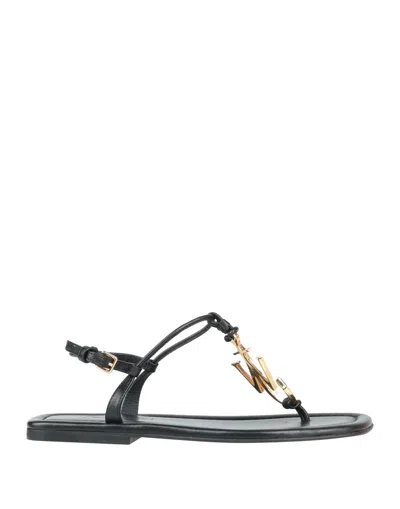 Jw Anderson Woman Toe Strap Sandals Black Size 10 Calfskin