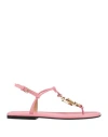 Jw Anderson Woman Thong Sandal Pink Size 8 Leather In Pink