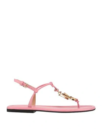 Jw Anderson Woman Thong Sandal Pink Size 8 Leather