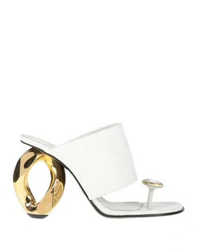 Jw Anderson Woman Thong Sandal White Size 5.5 Lambskin In Multi