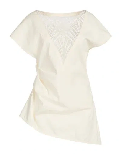 Jw Anderson Woman Top Ivory Size 8 Cotton, Nylon, Viscose, Polyamide In White