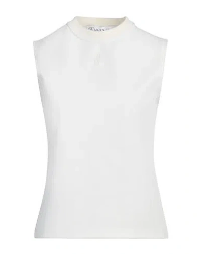 Jw Anderson Woman Top White Size L Polyester, Elastane