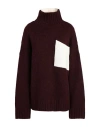 Jw Anderson J.w. Anderson Two-tone Turtleneck Sweater In Alpaca Blend In Red